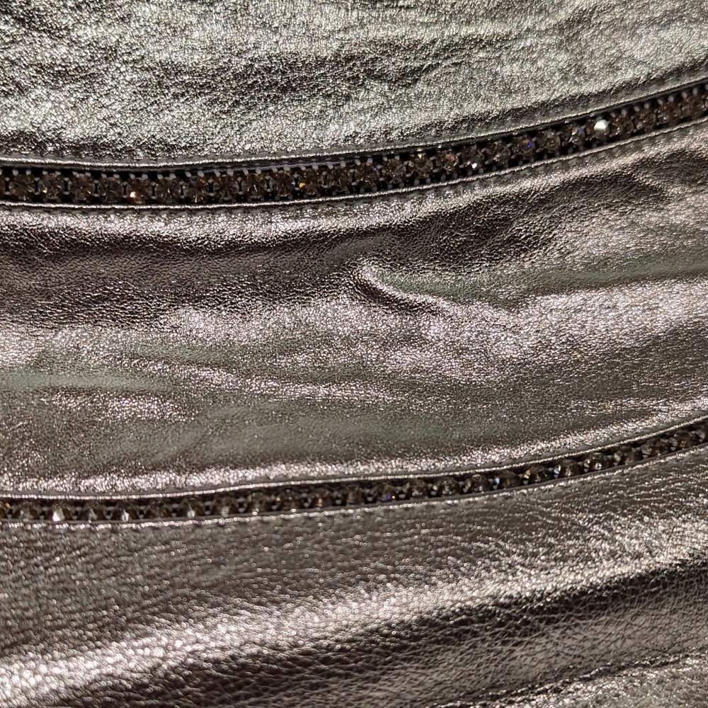 Vintage early '80's Dawli DAWLI Crossbody Silver Leather with inlaid stones - Picture 3 of 6